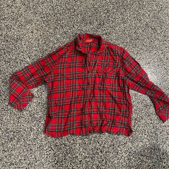 Macy’s Family PJ’s Flannel Button Down Top - Picture 1 of 5